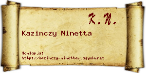 Kazinczy Ninetta névjegykártya